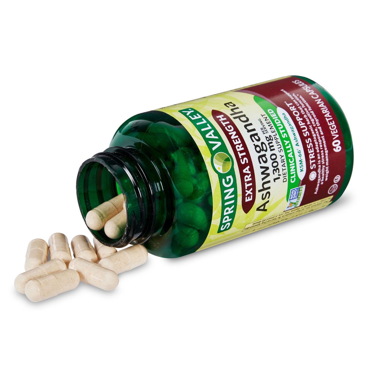 Extra Strength Ashwagandha Dietary Supplement, 1300 Mg, 60 Vegetarian Capsules