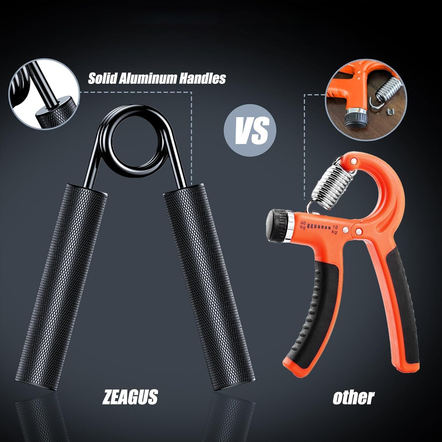 Grip Strength Trainer 4 Pack,50Lb-200Lb Metal Hand Grip Strengthener,Non-Slip Heavy-Duty Forearm Exerciser,Hand Gripper for Muscle Building and Hand Rehabilitation Exercising