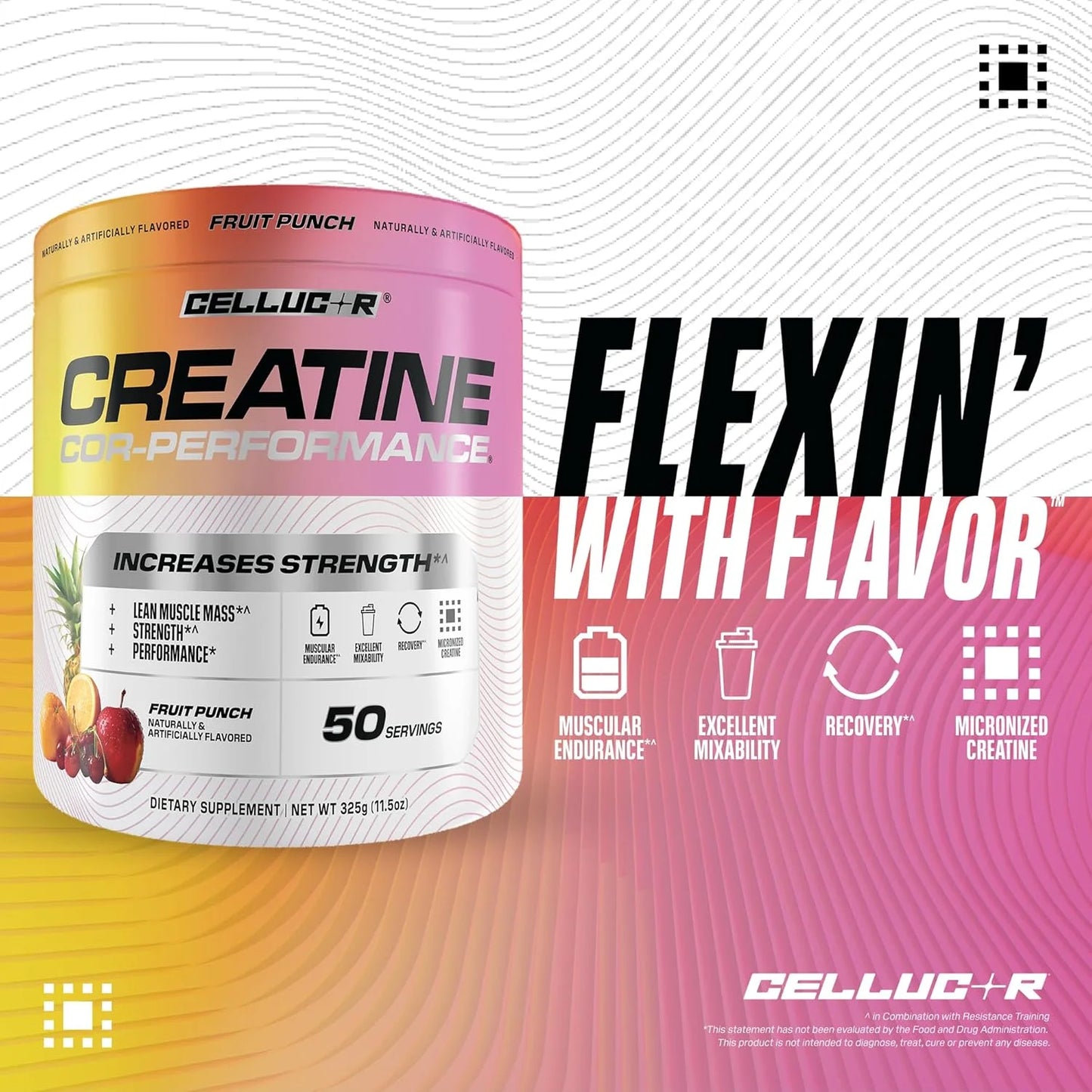 Cor-Performance Creatine Powder, Fruit Punch Flavor, 50 Servings
