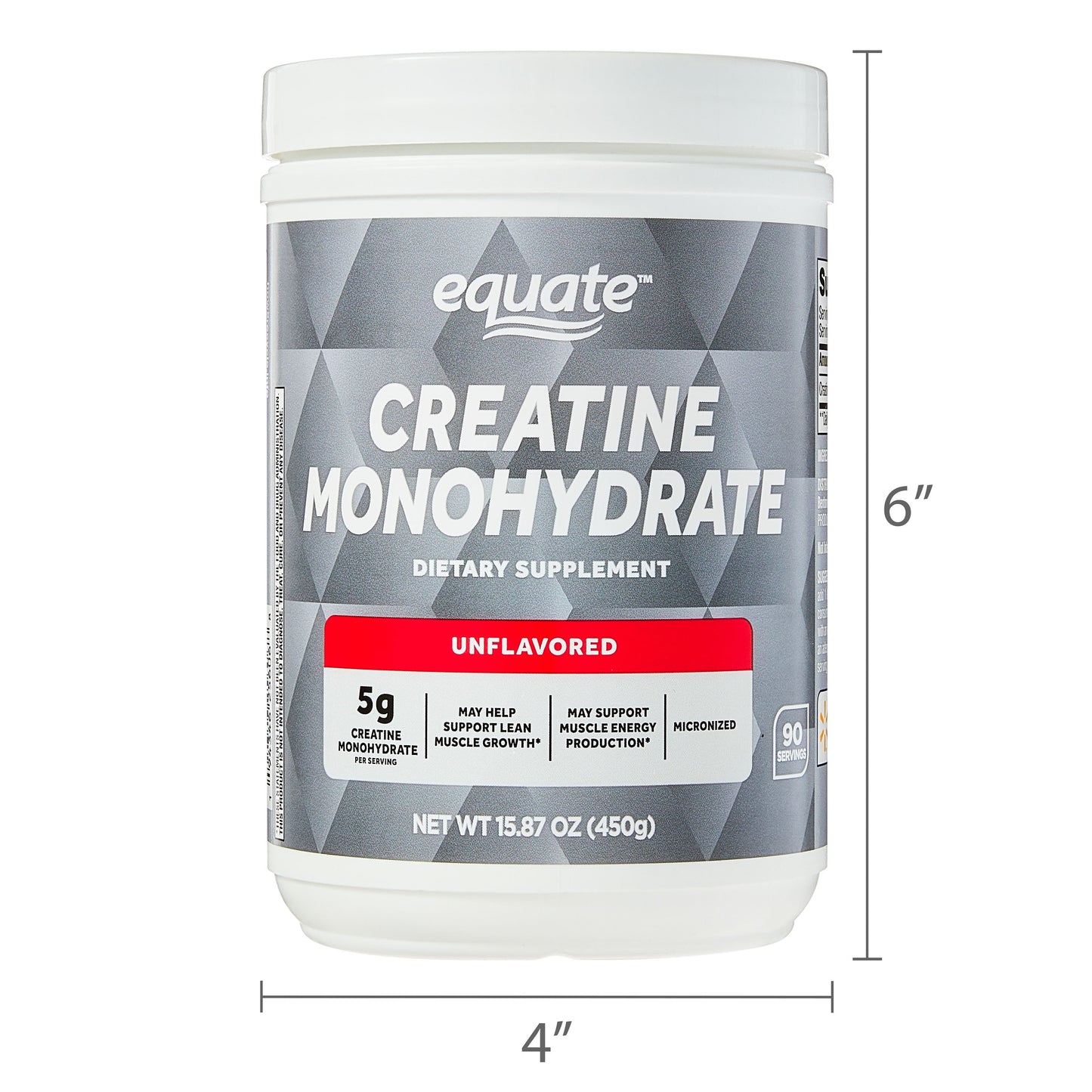 Creatine Monohydrate Dietary Supplement, Unflavored, 5 G, 15.87 Oz