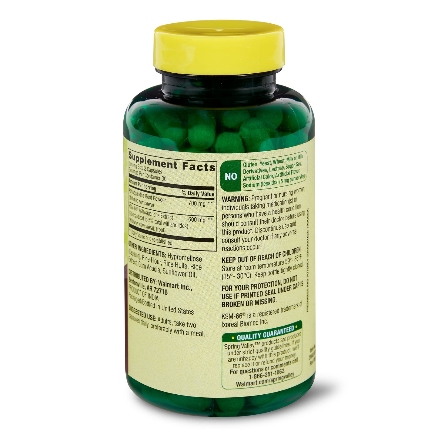 Extra Strength Ashwagandha Dietary Supplement, 1300 Mg, 60 Vegetarian Capsules