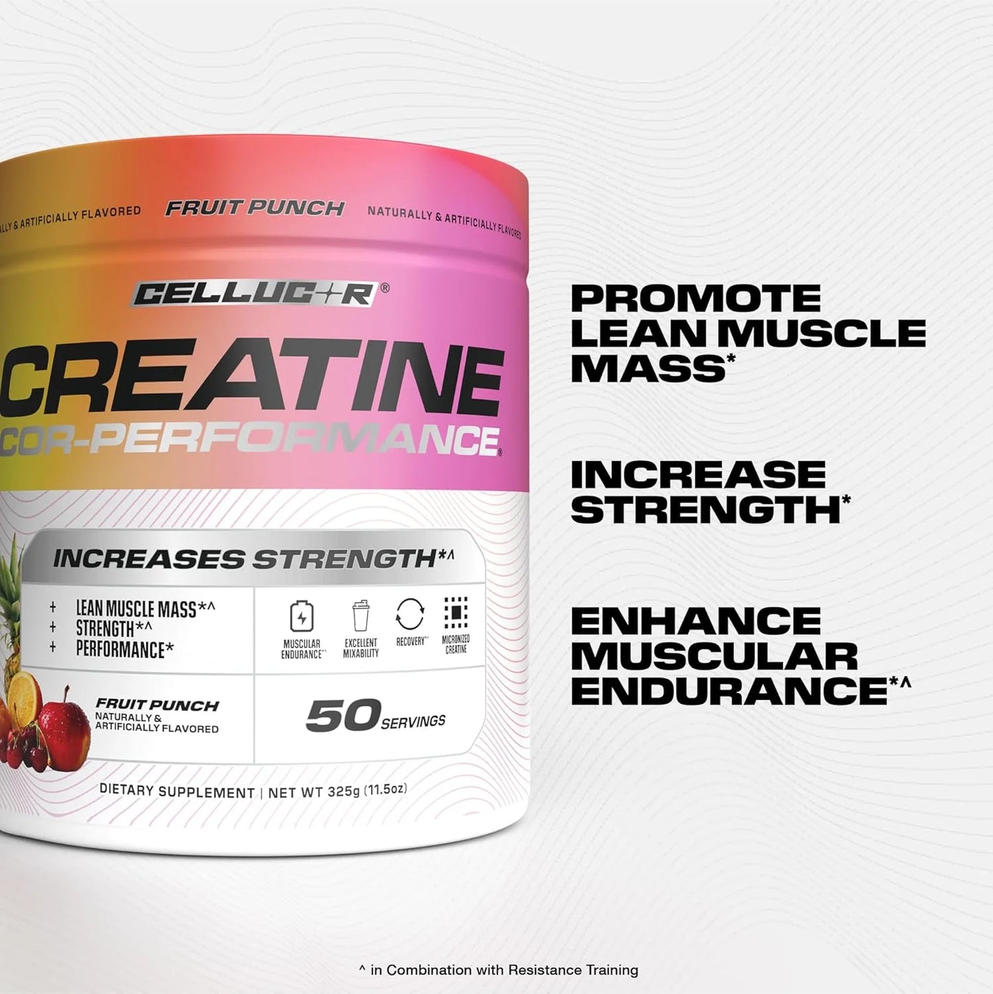 Cor-Performance Creatine Powder, Fruit Punch Flavor, 50 Servings