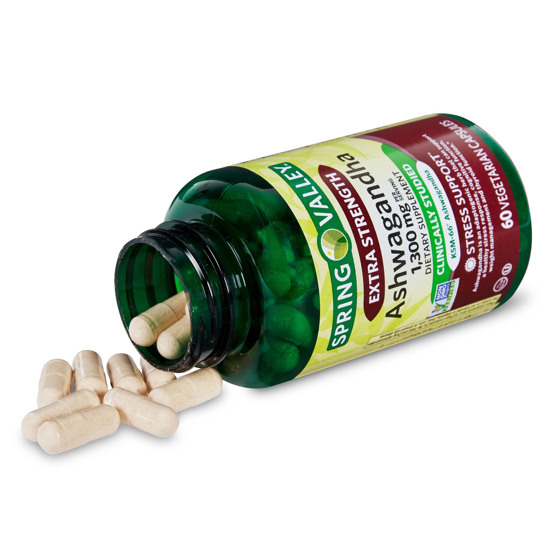 Extra Strength Ashwagandha Dietary Supplement, 1300 Mg, 60 Vegetarian Capsules