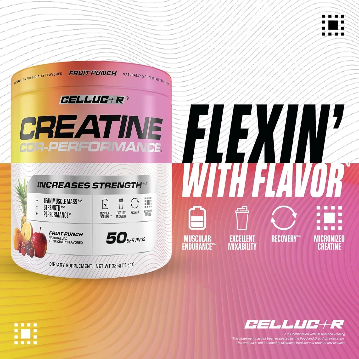 Cor-Performance Creatine Powder, Fruit Punch Flavor, 50 Servings