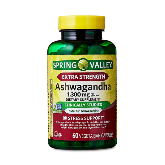 Extra Strength Ashwagandha Dietary Supplement, 1300 Mg, 60 Vegetarian Capsules